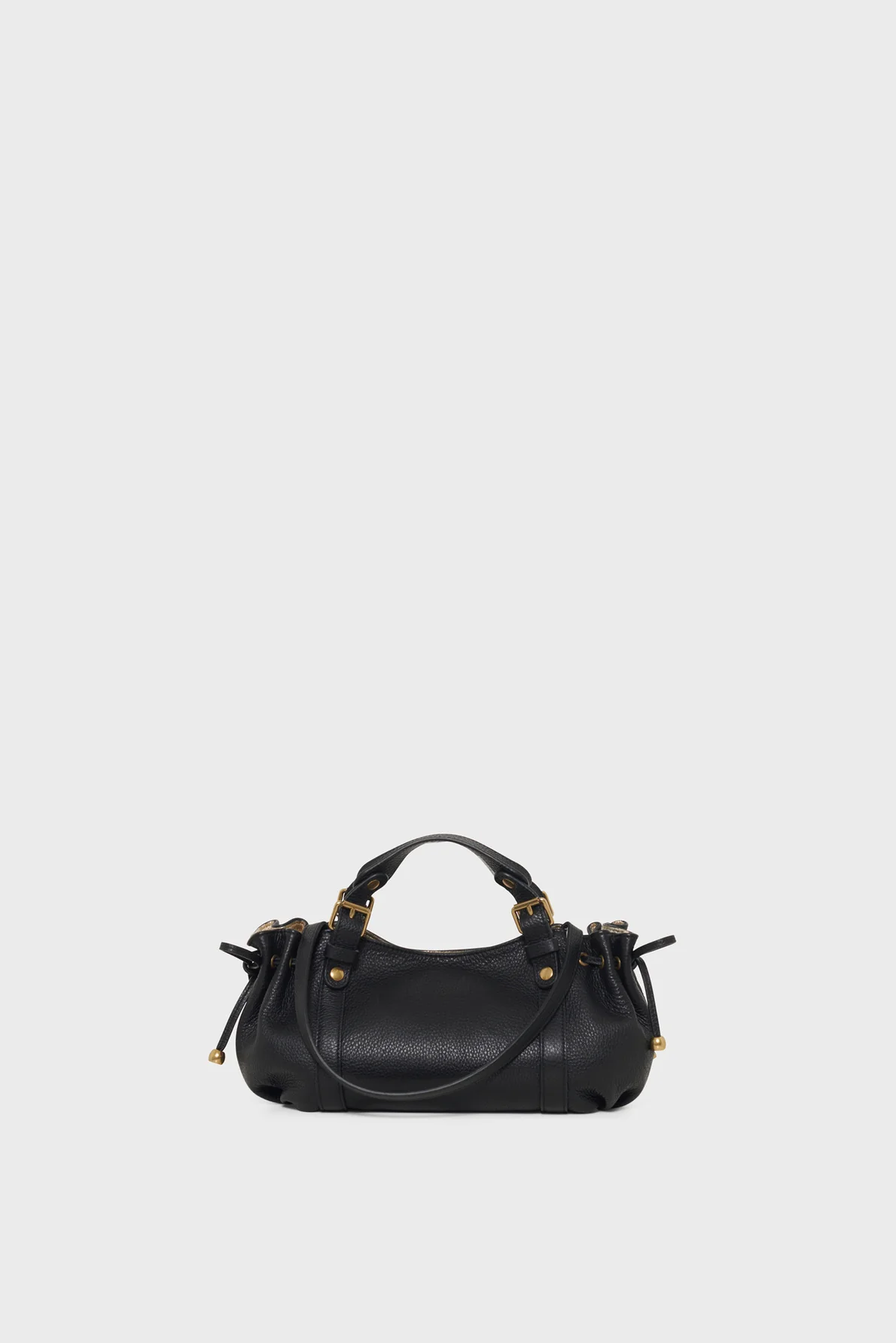 Mini sac à main en cuir grainé intérieur métallisé– 12H