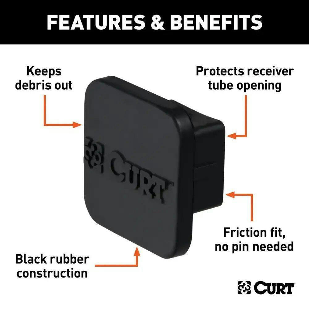 CURT Rubber Hitch Tube Cover, 1-1/4-in