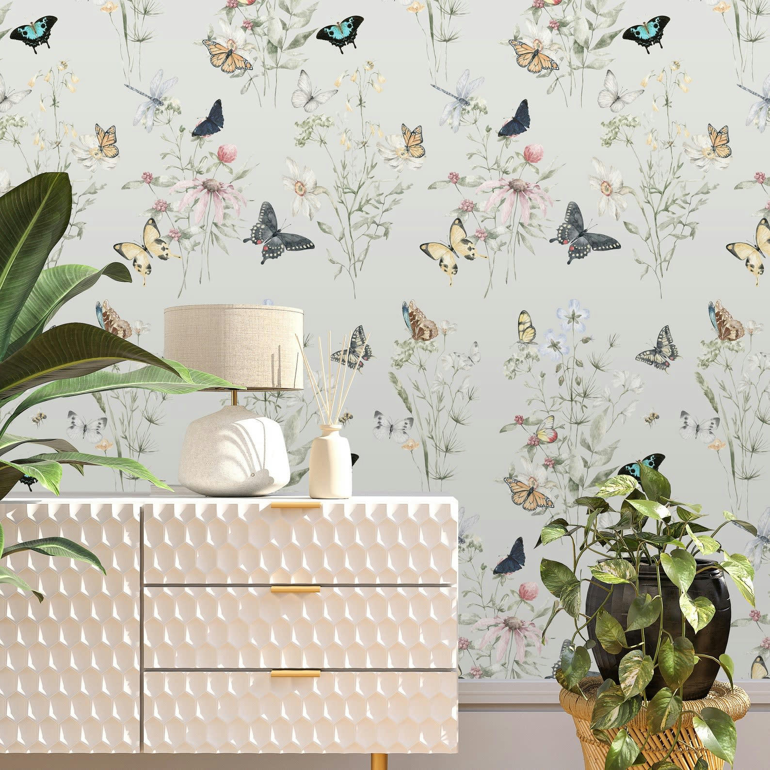 ANIMALI - Papier Peint Papillons 250x200 cm