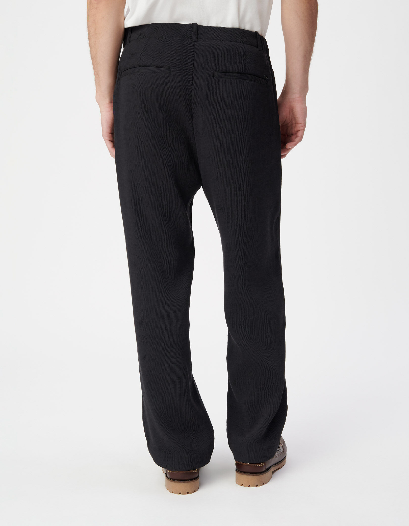 Pantalon noir tissu plissé Homme