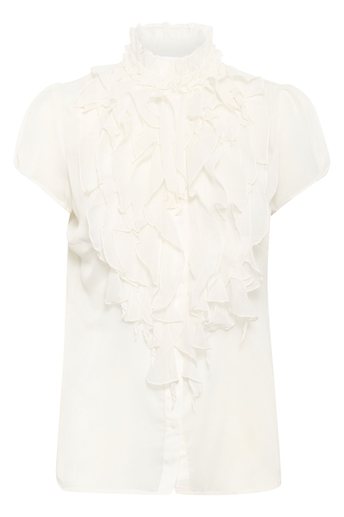 Saint Tropez LiljaSZ Short Sleeve Ruffle Shirt
