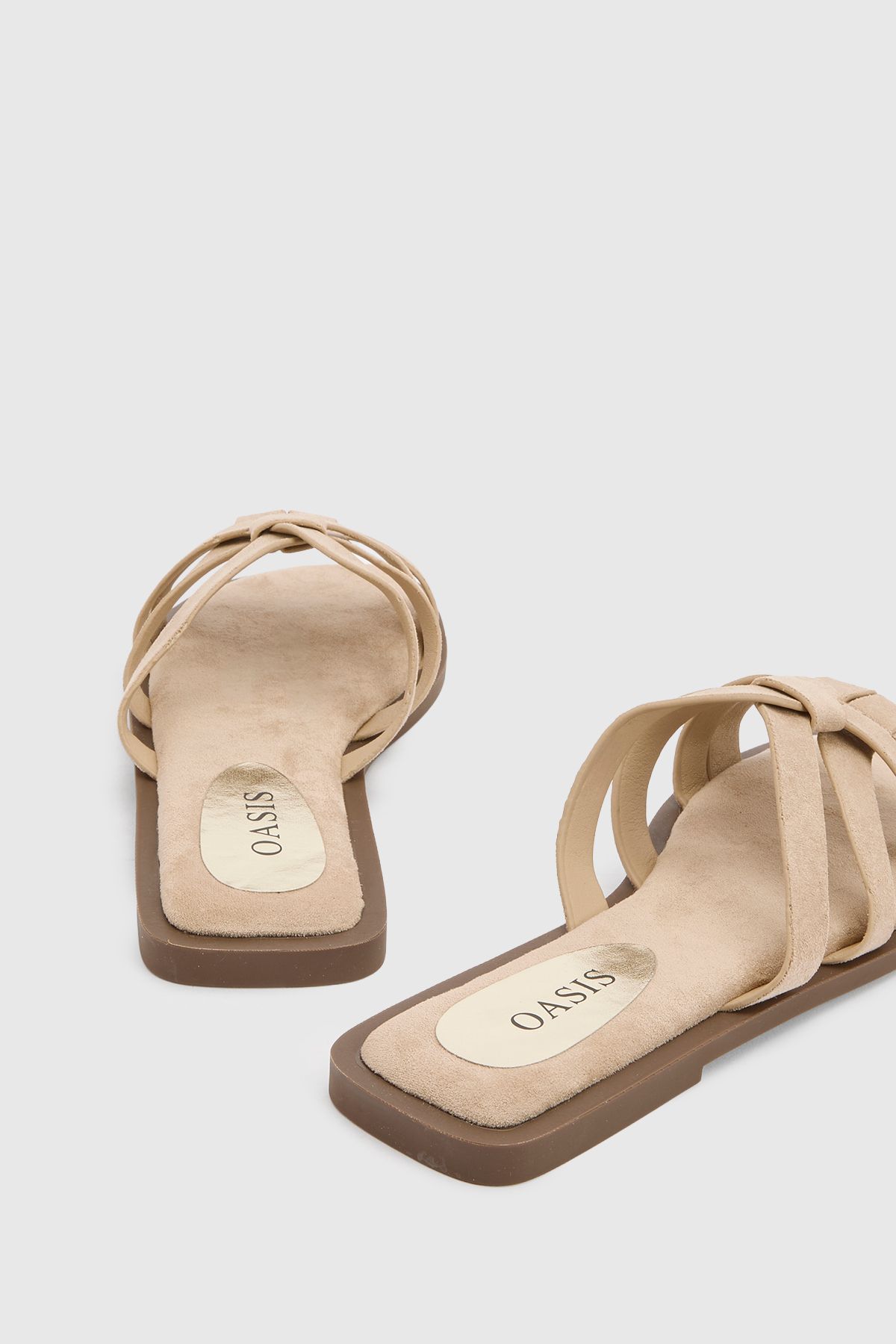 Oasis Michelle Faux Suede Caged Slip-On Flat Sandals