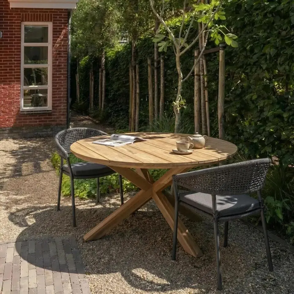 WOOOD Rilo Tuinstoel - Aluminium - Bruin - 82x65x58