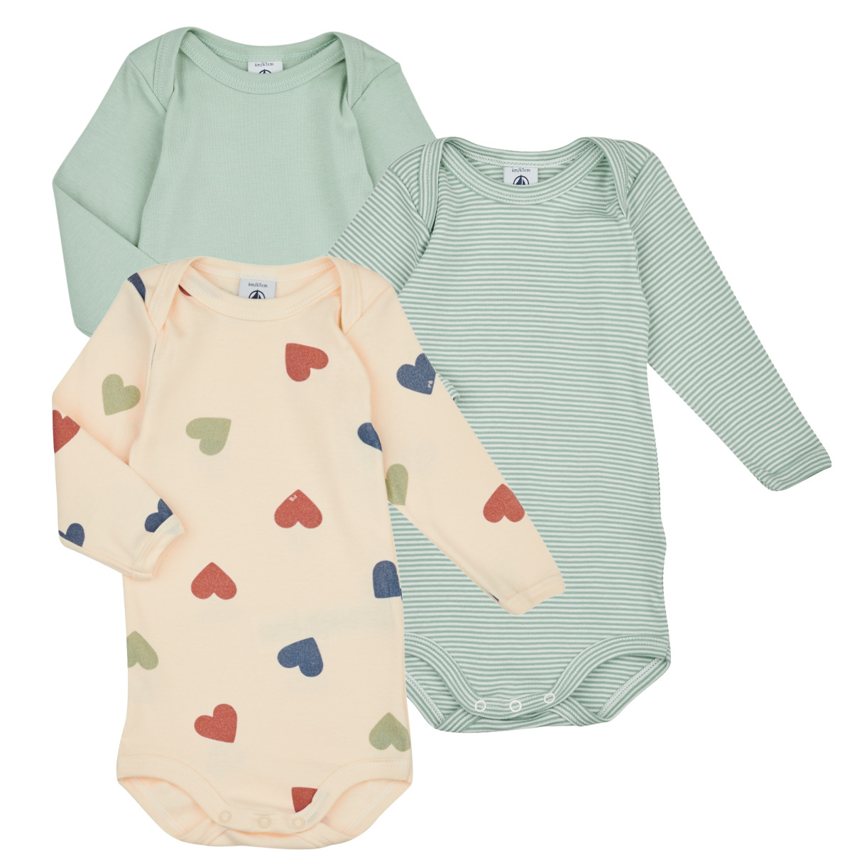 Petit Bateau - BODY US ML PACK X3 - Green