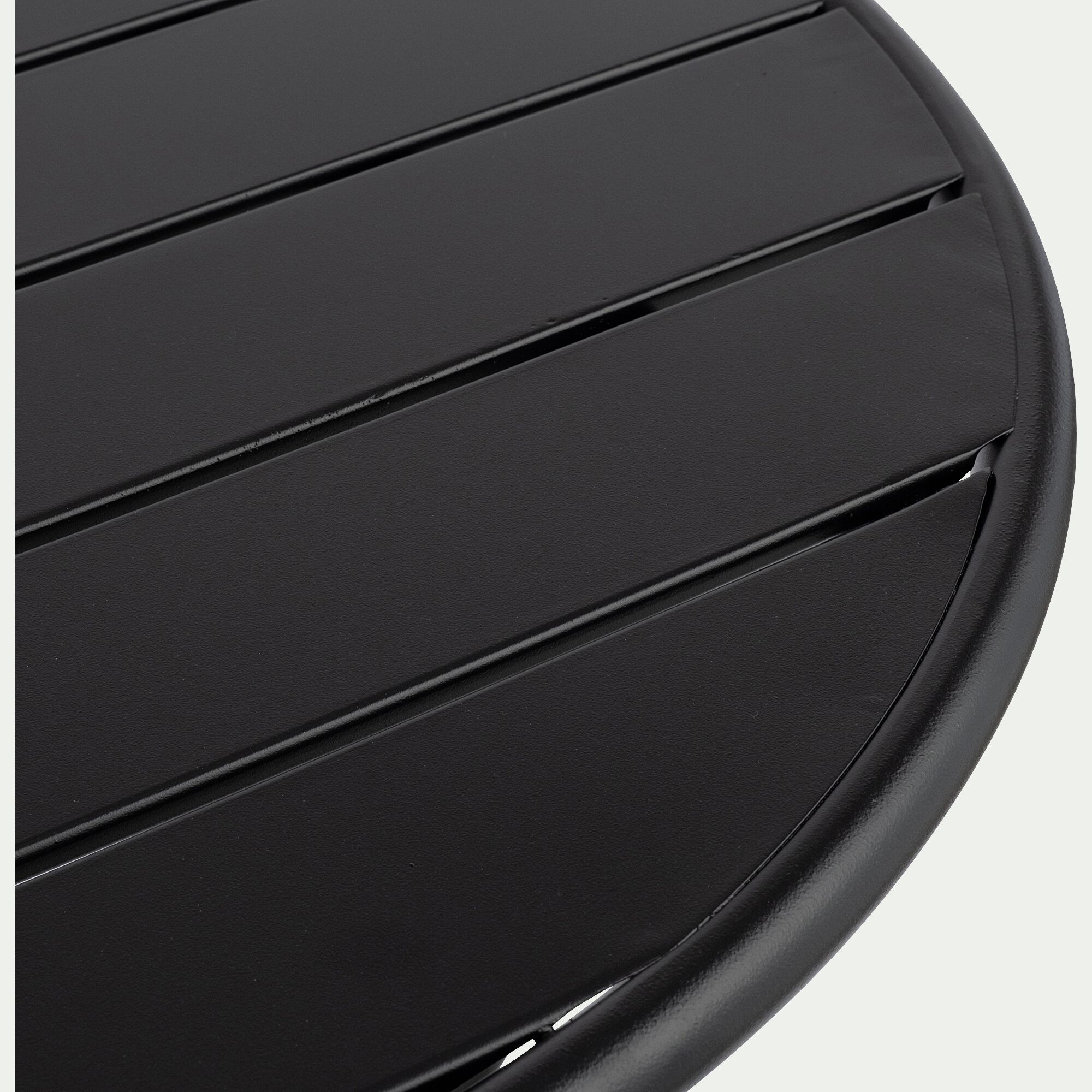 SOURIS - Table de repas jardin ronde en acier - noir (2 places)