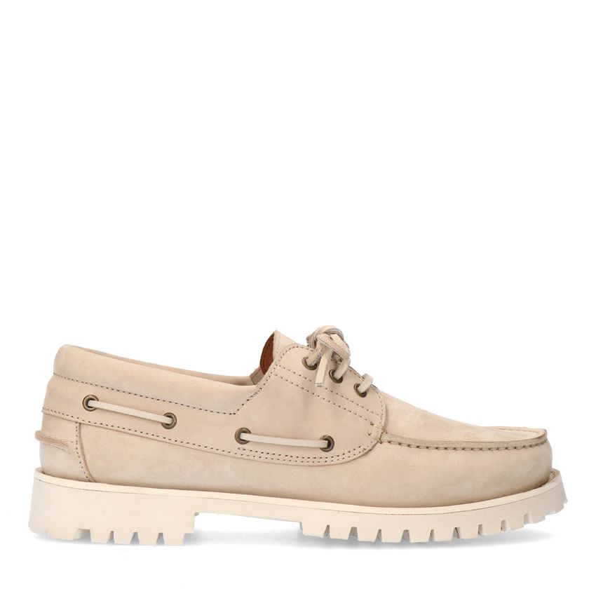 Manfield Beige nubuck bootschoenen