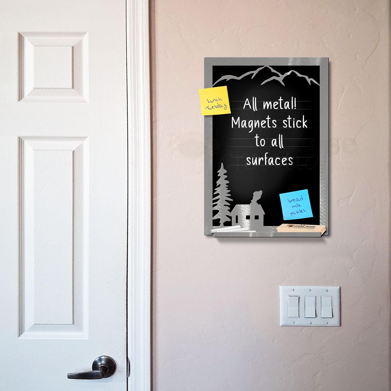 Mountin Cabin All-Metal Chalkboard Set : Lodge Decor Blackboard - Choose Size