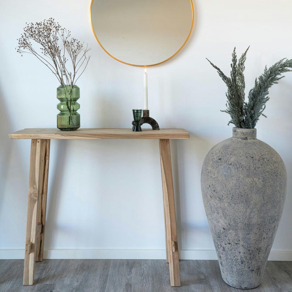 GIRONA - Console en teck L90cm bois clair