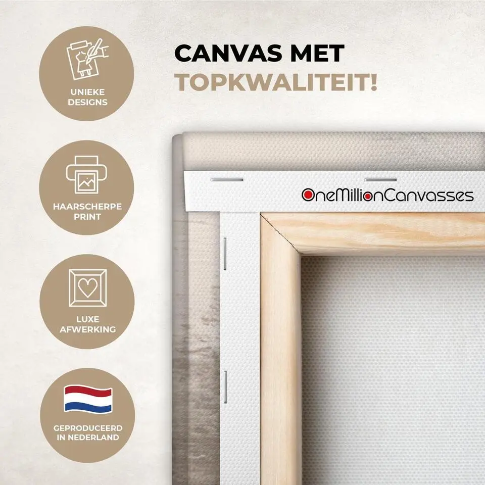 MuchoWow Canvas Schilderij 120x80cm Moderne kunst Abstract Beige