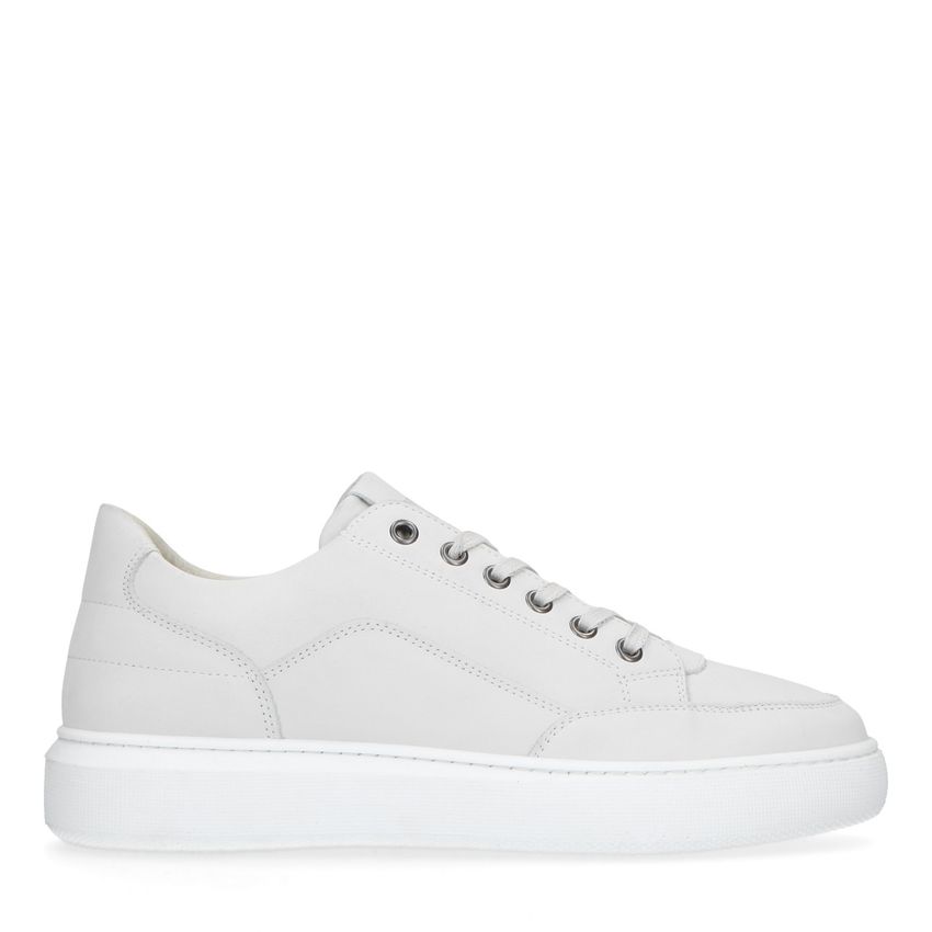 Manfield Witte nubuck sneakers