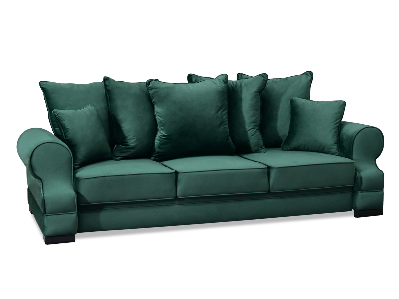 Sofa Tosca Zielony Tkanina, Podstawa Czarna