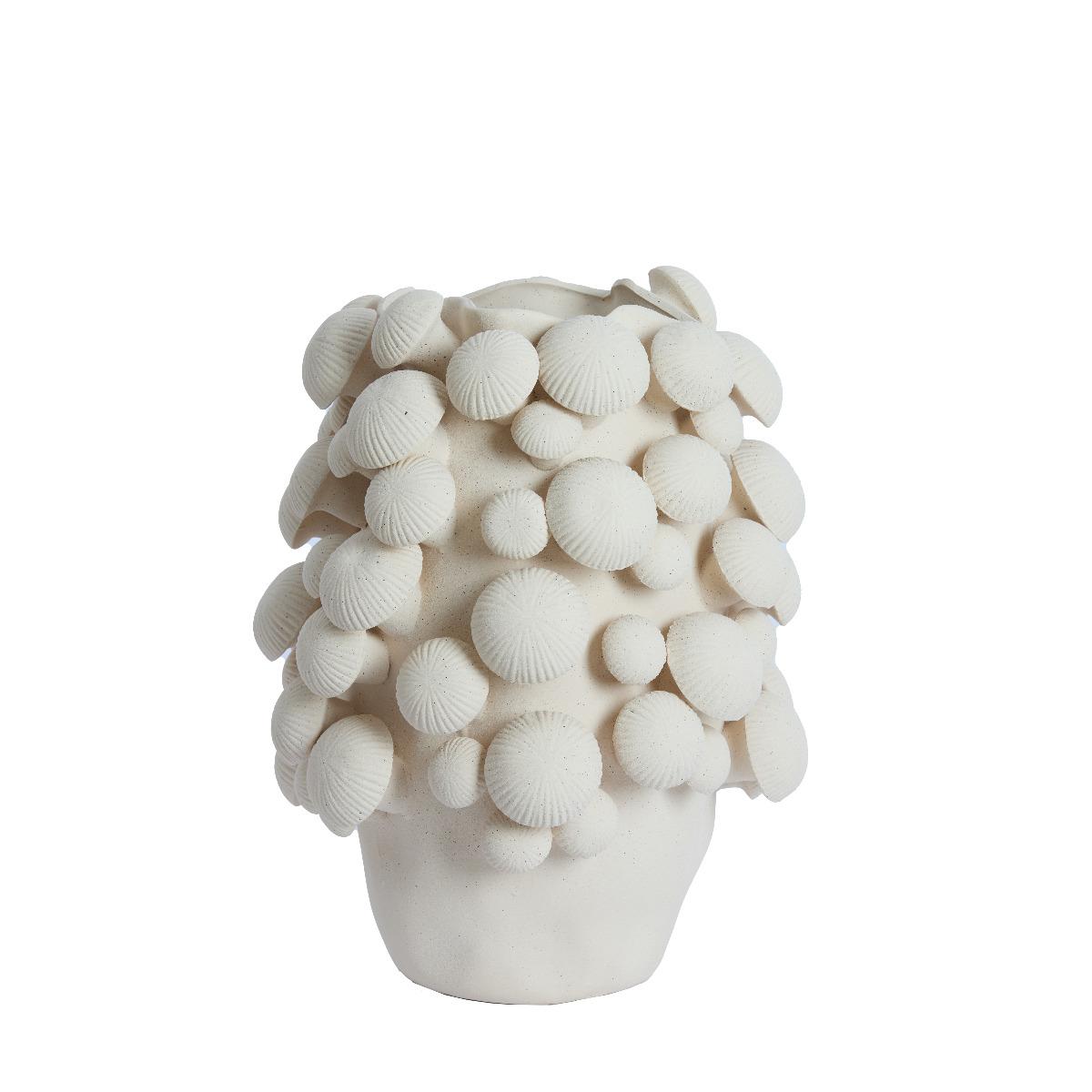 Light & Living - Plentzia vaas deco Ø33,5x46 cm - mat crème