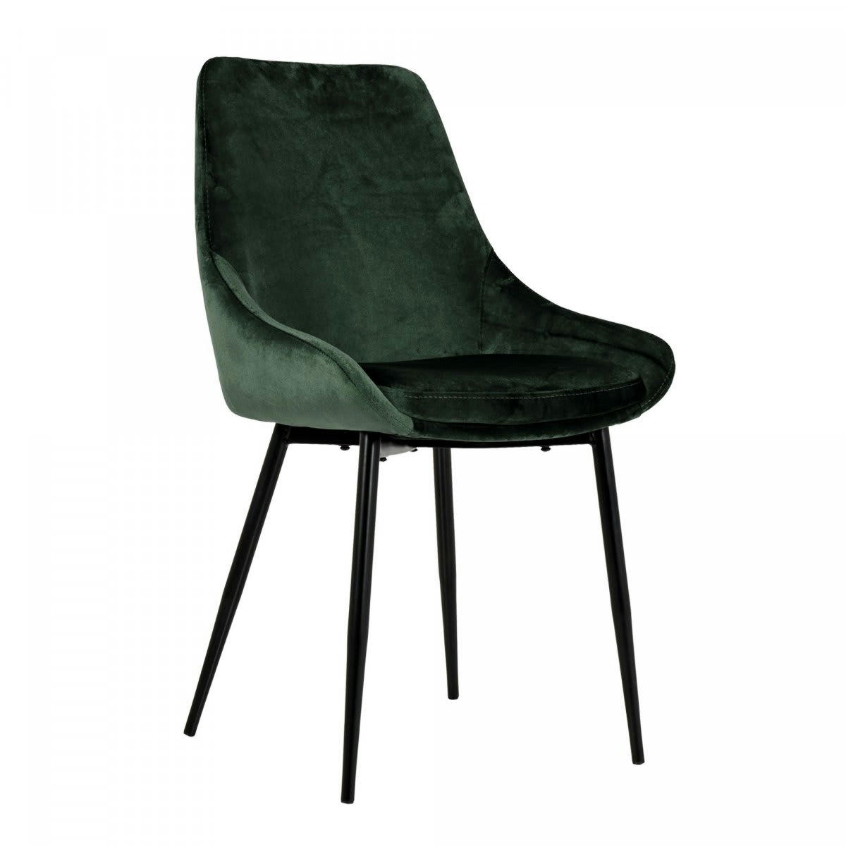 ZAIPO - Lot de 2 chaises en velours style moderne vert