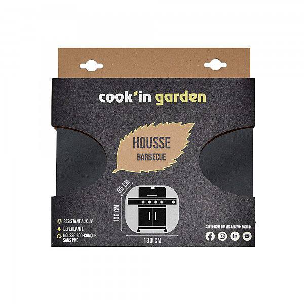 Housse de protection - Cook'in Garden - Fidgi 4 - 130 cm - Résistante aux intempéries - Prolonge la durée de vie