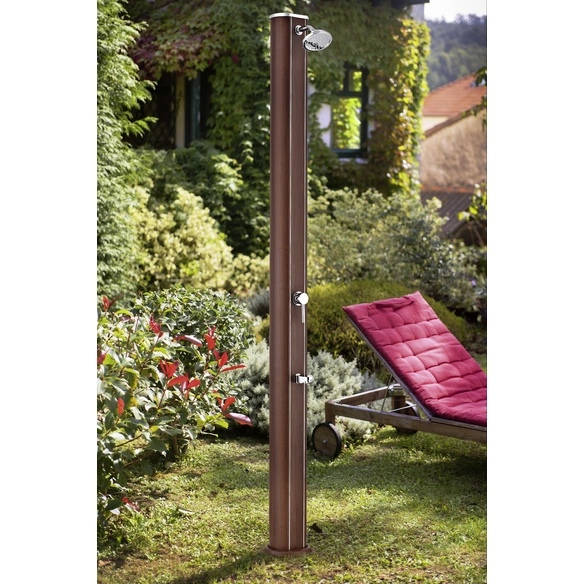 Solardusche, Aluminium, verstellbarer Duschkopf