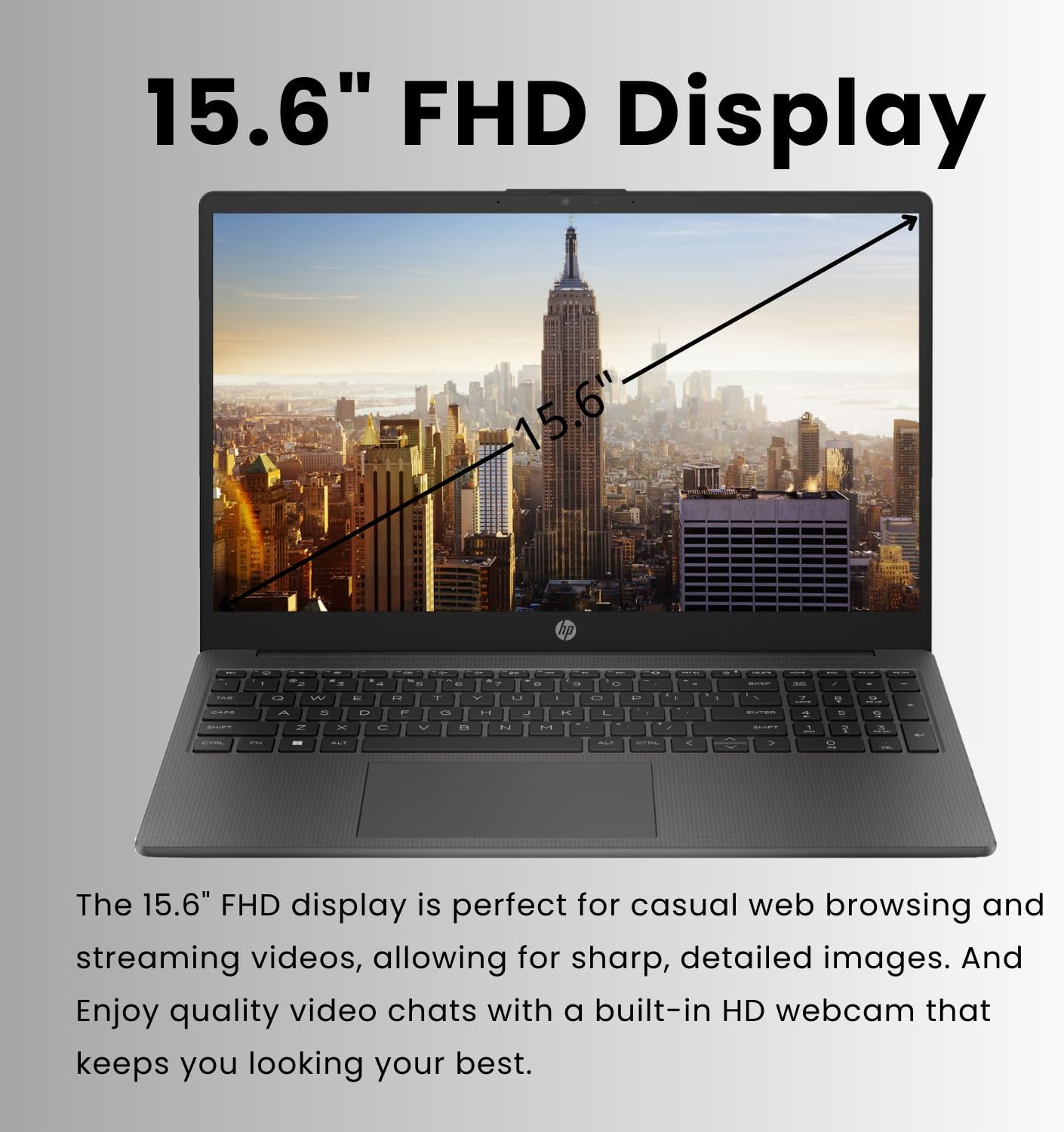 HP 255 G10 15.6 FHD Business Laptop  AMD Ryzen 7 7730U  32GB RAM  1TB PCIe SSD  Numeric Keypad  Webcam  Wi-Fi 6  HDMI  Windows 11 Pro  Black