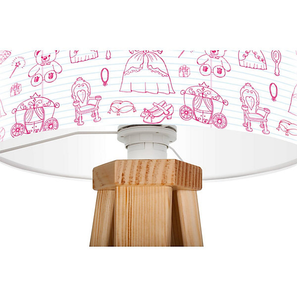 Lampe de chevet kids foto-323 30 x 30 x 45 cm Bois clair, blanc