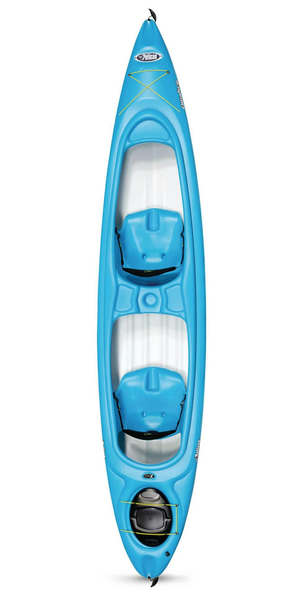 Pelican 136T Tandem 2-Person Kayak, Cyan/White, 13.6-ft