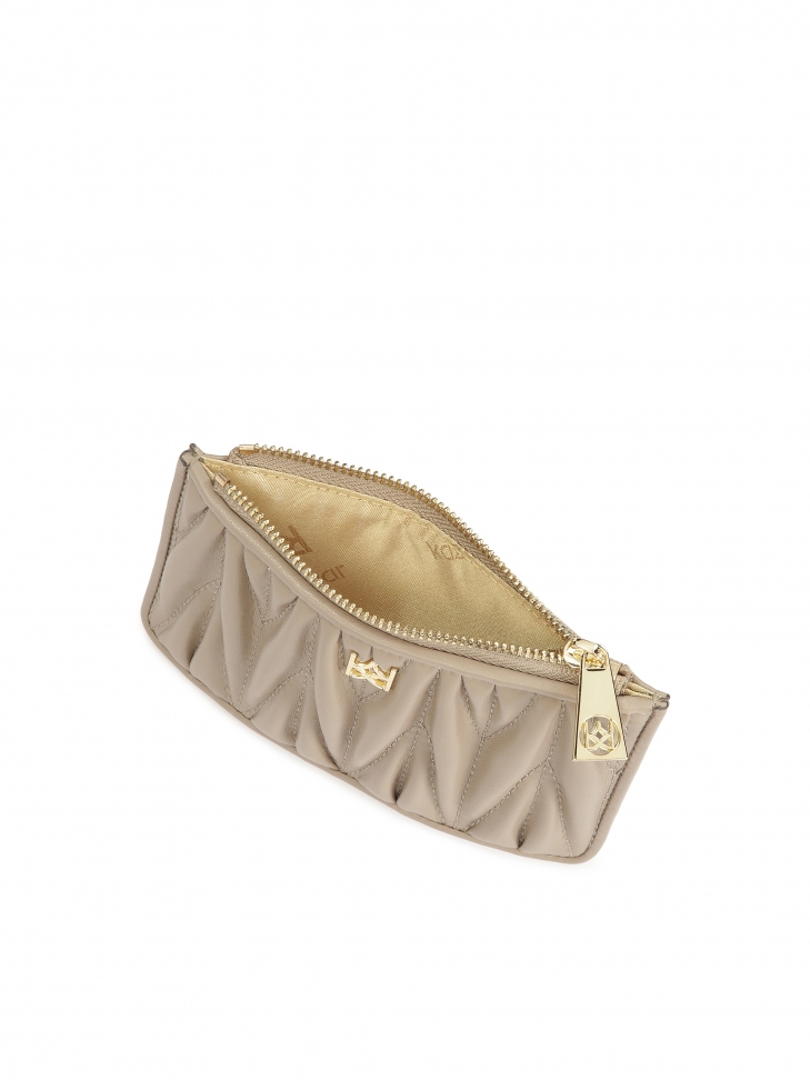 Small wallet with zipper pocket and card slot