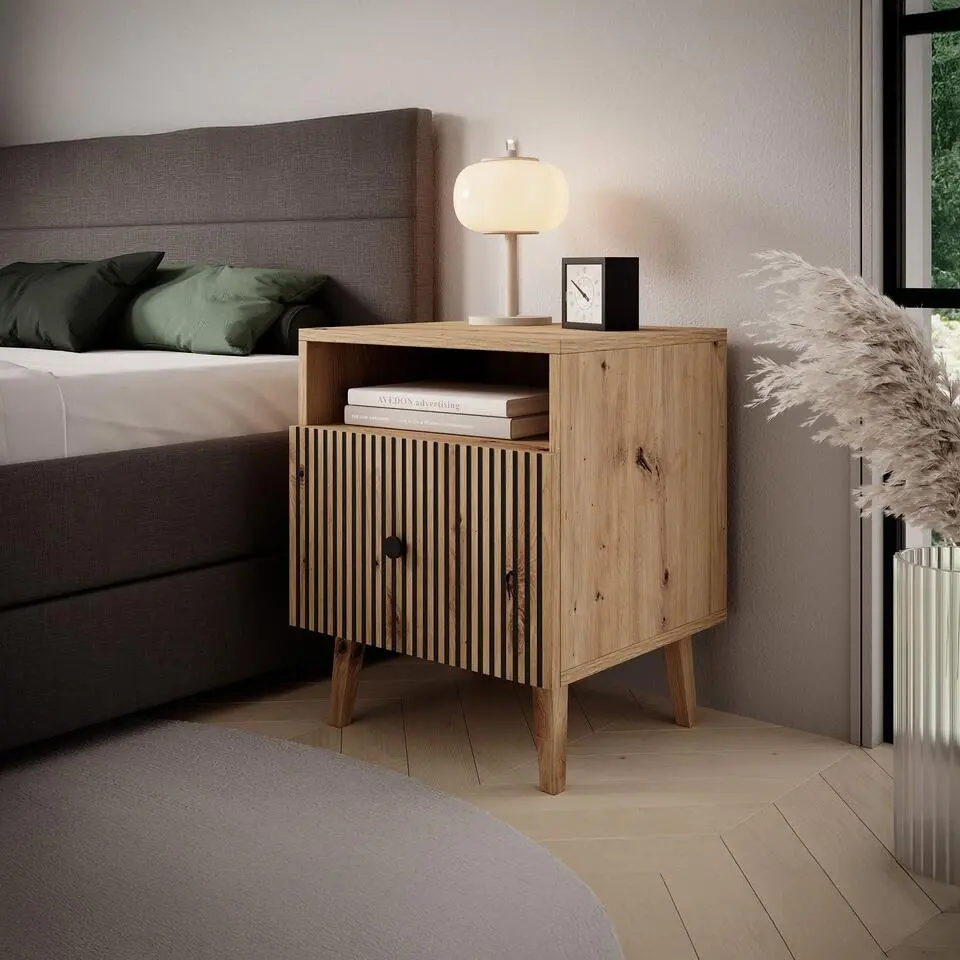 Meubella - Nachtkastje Bali - Eiken