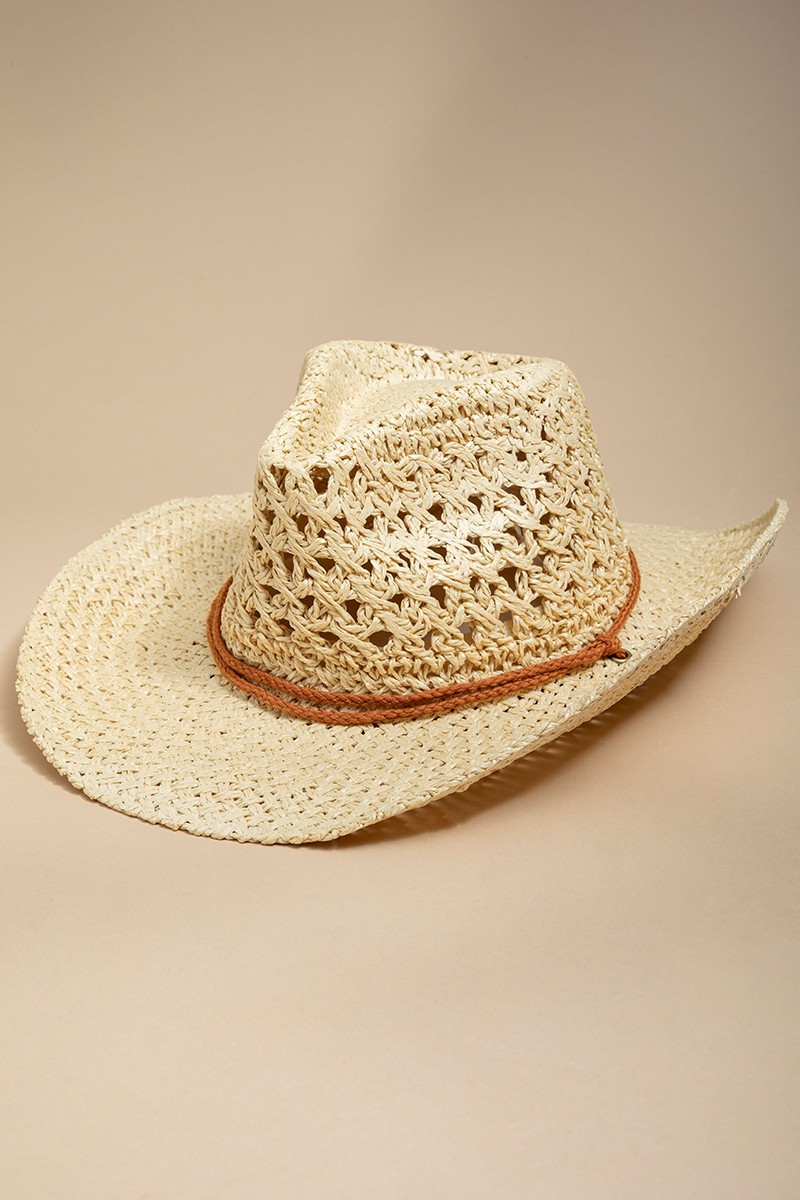 Michelle String Tie Straw Cowboy Hat