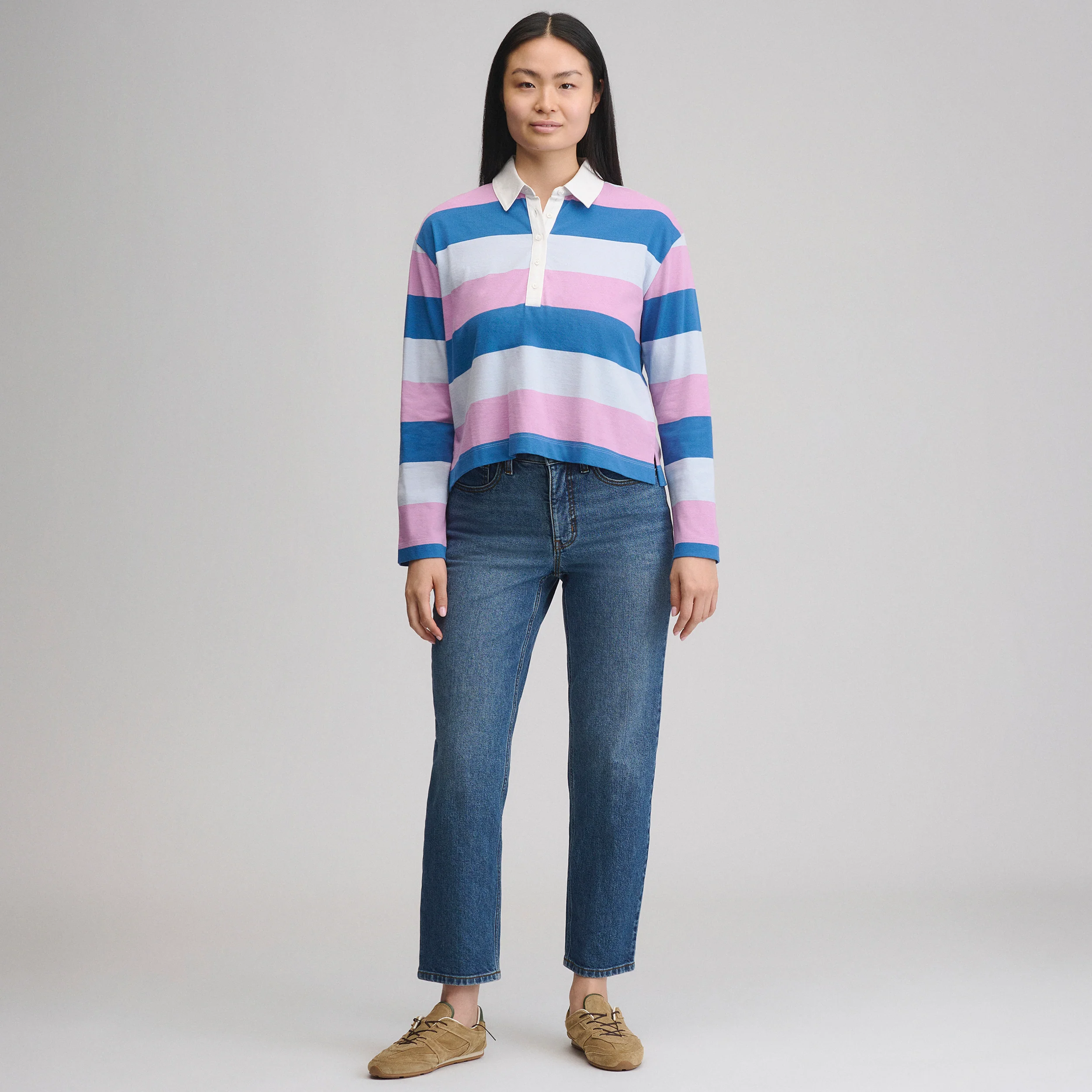 Women's Long-Sleeve Rugby Polo
