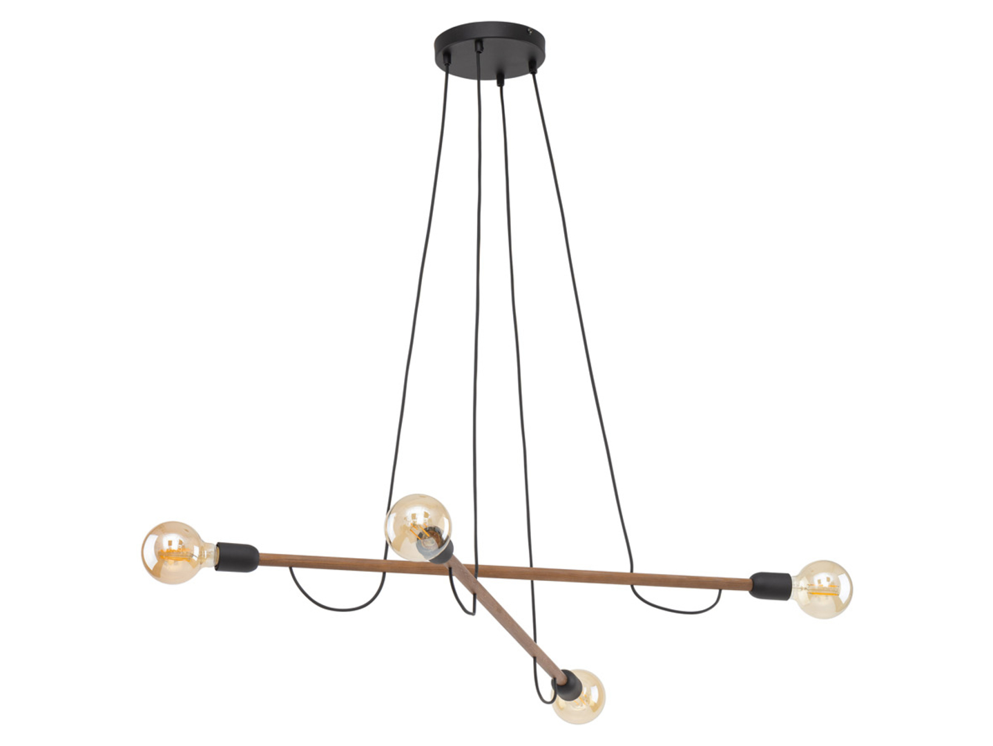 Lampa wisząca Helix Wood 4-punktowa drewniana brązowa