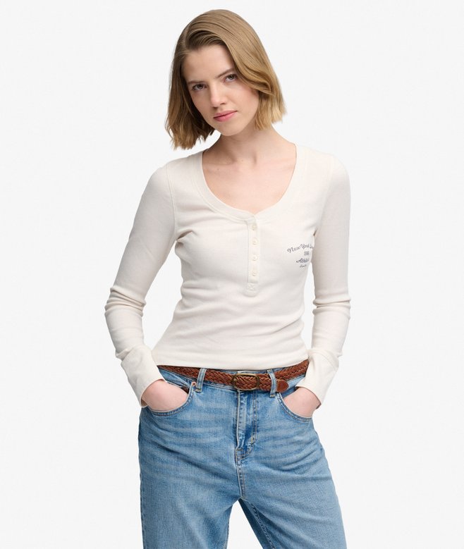 Athletic Button Down Long Sleeve Top