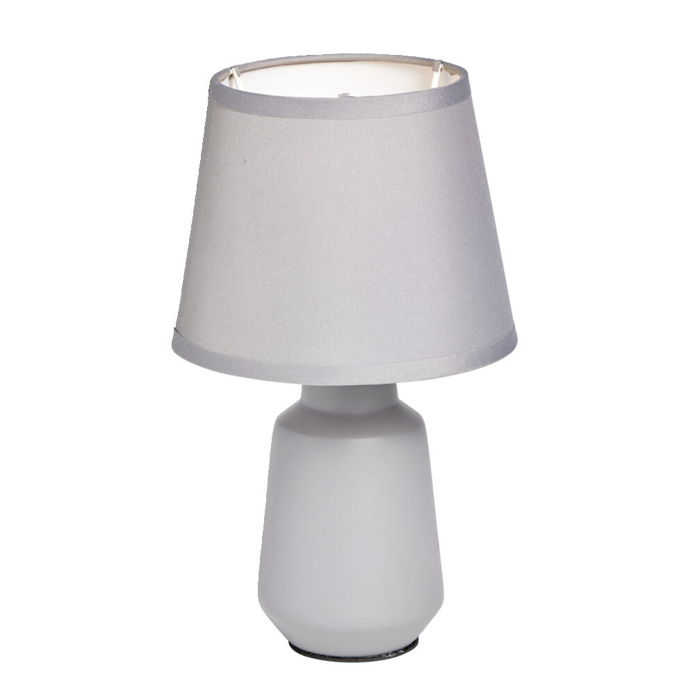 Lampe à poser en céramique avec abat-jour tissu gris Ø14,2xH24,5cm