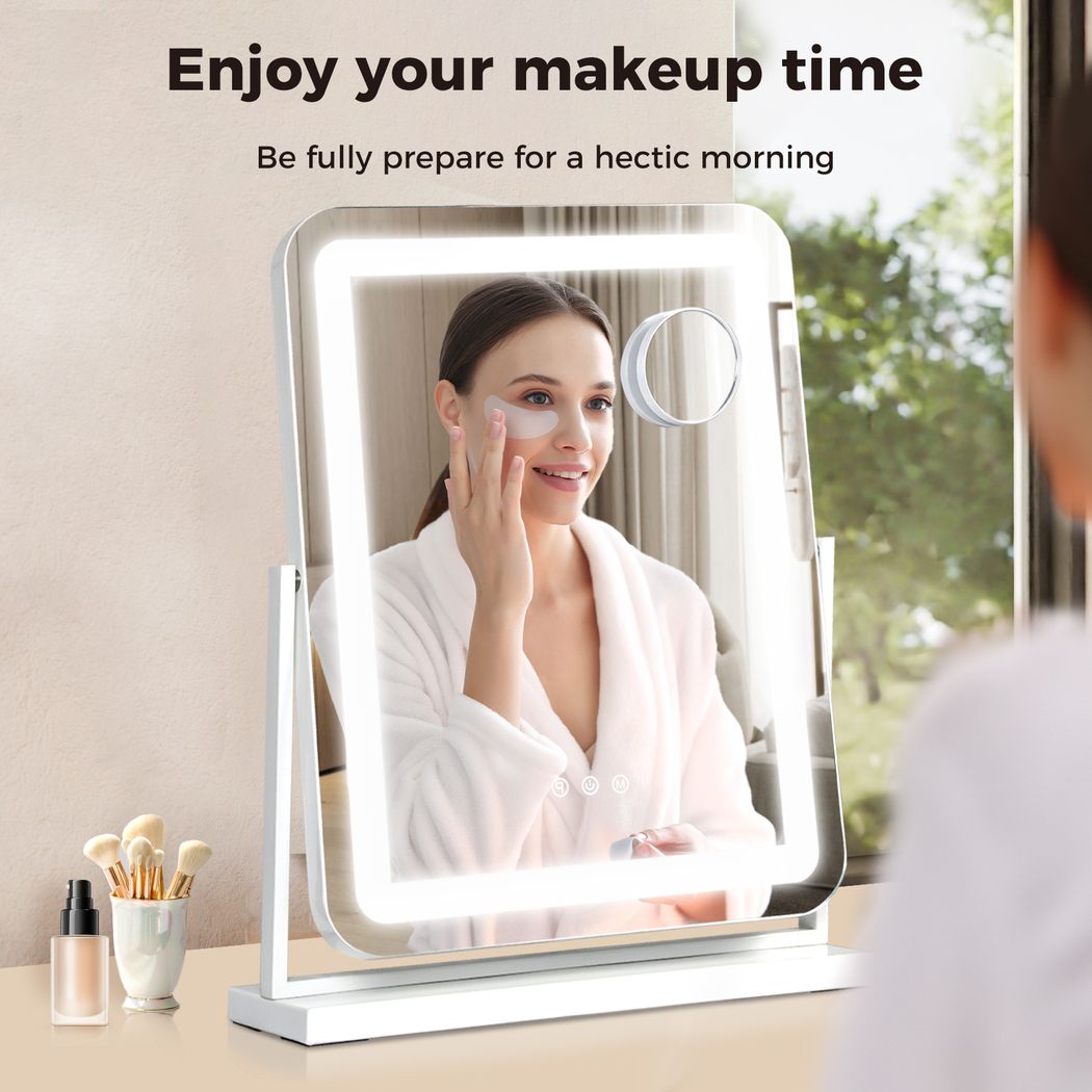 Emitto Hollywood Mirror Vanity Makeup Mirror Lights 360°Rotation Tabletop