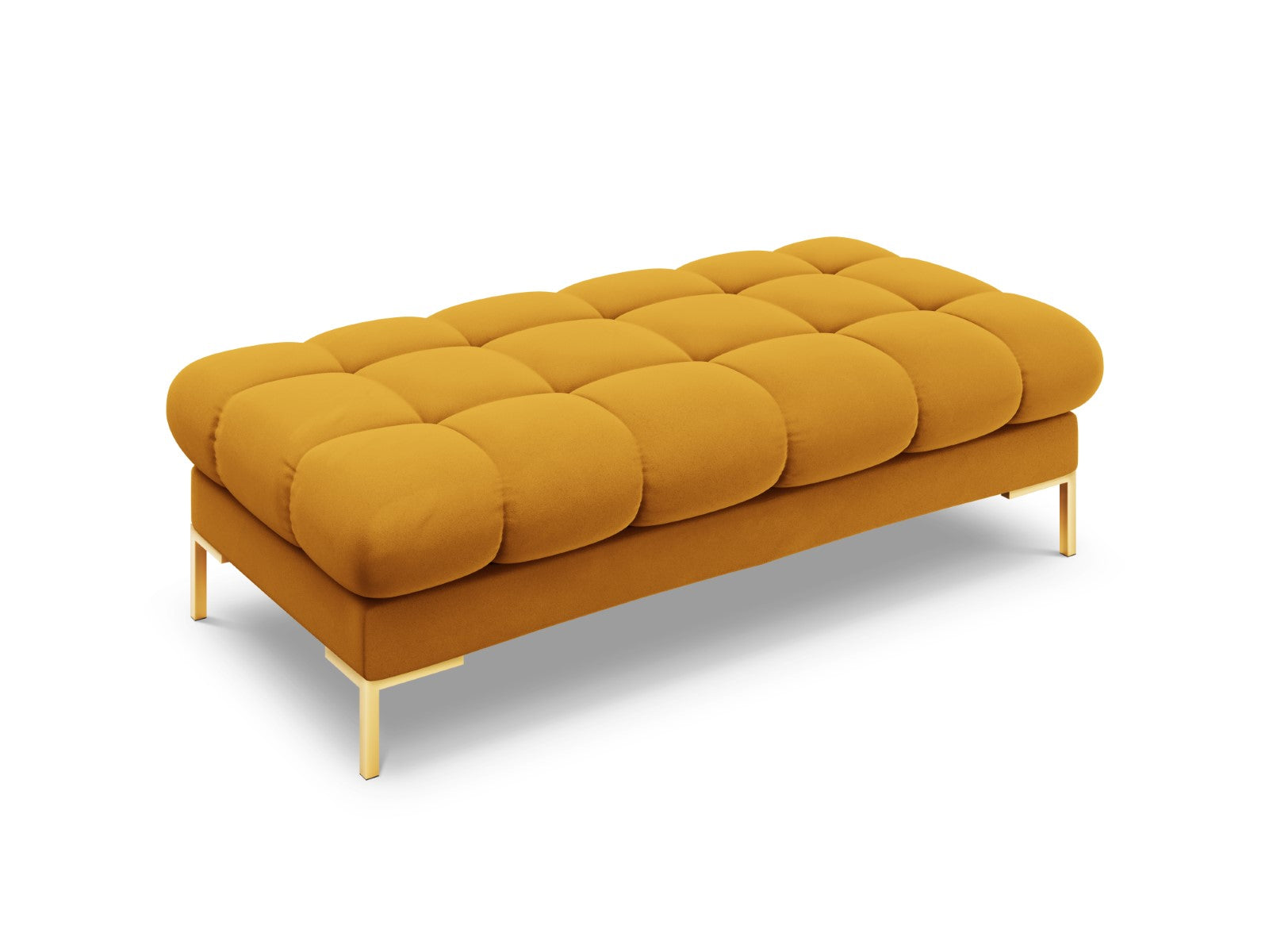 Cosmopolitan Design Bank Bali 2-zits, flueel, geel - 62x133x40cm
