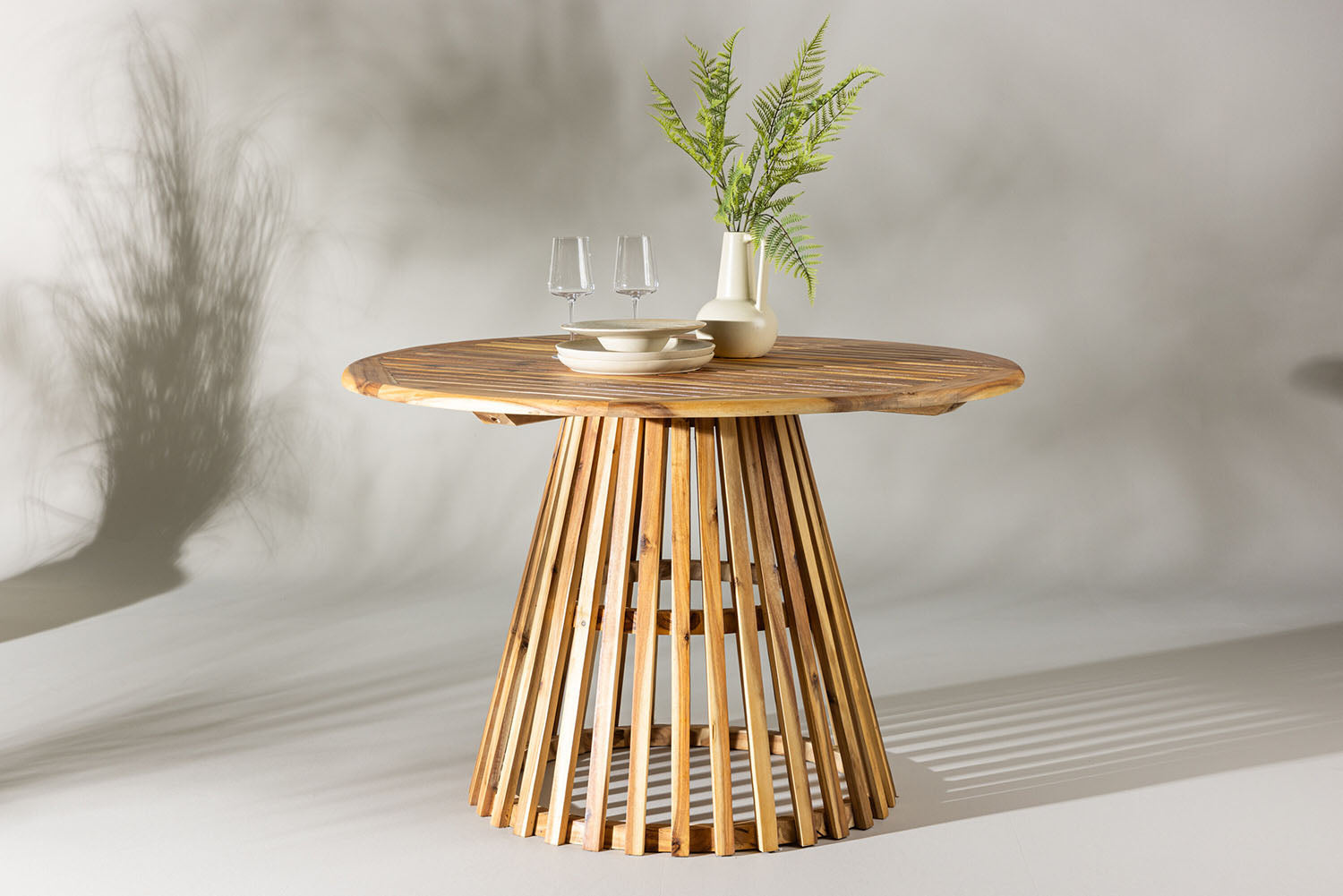 Rebellenclub Elm Tuintafel - ø120cm - Naturel Hout