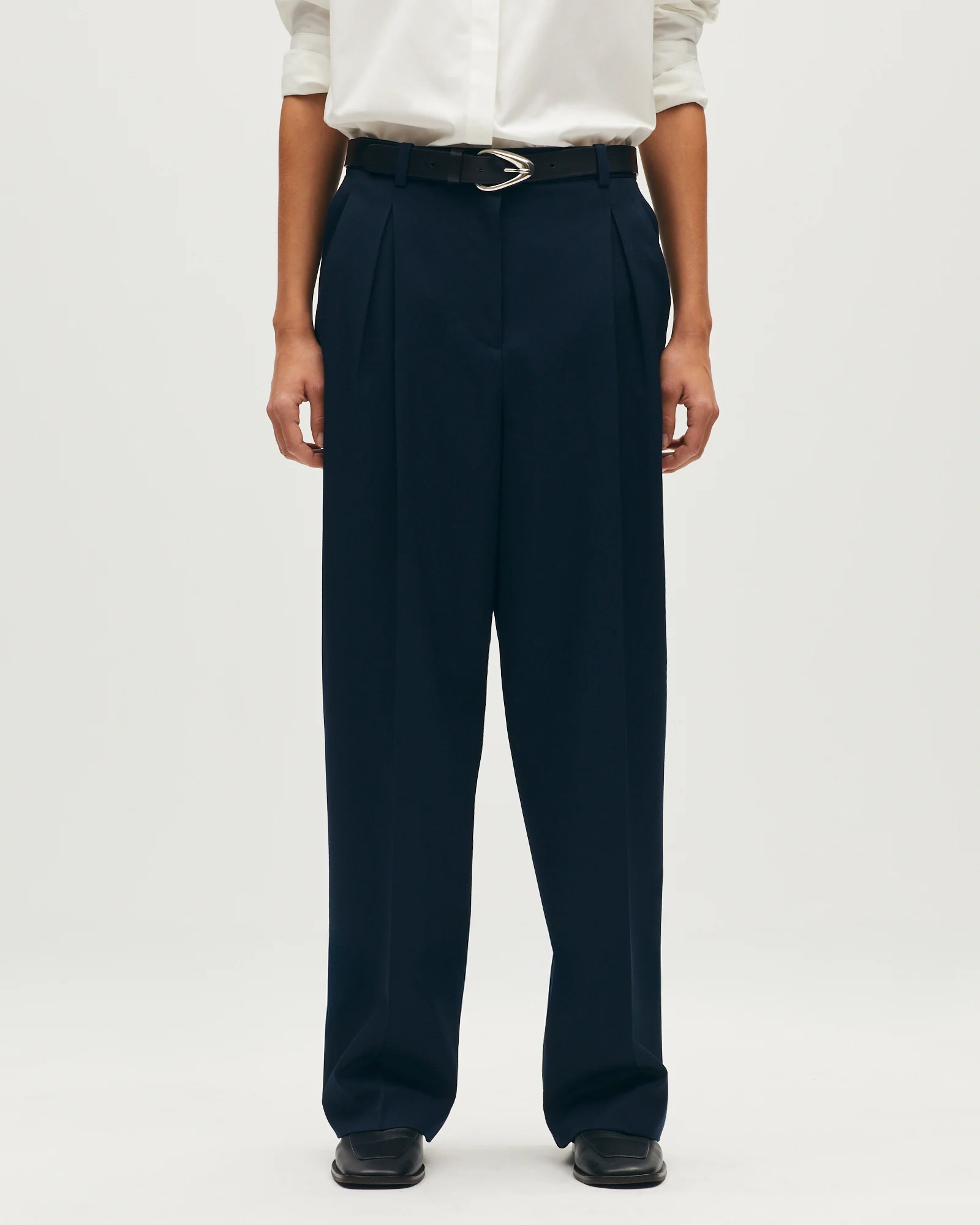 Pantalon barrel en laine