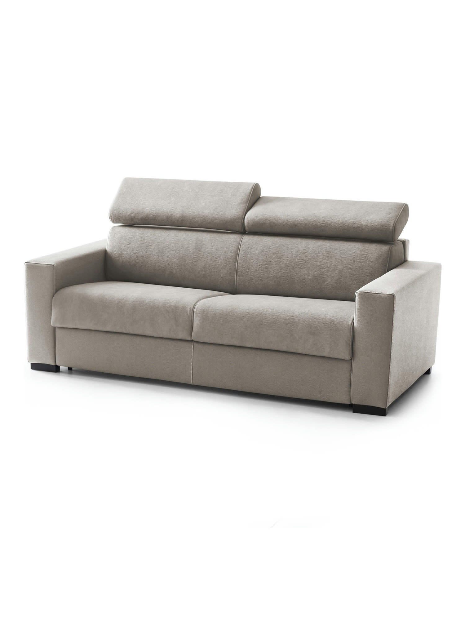 DMICEL - Canapé fixe 3 places en tissu gris tourterelle