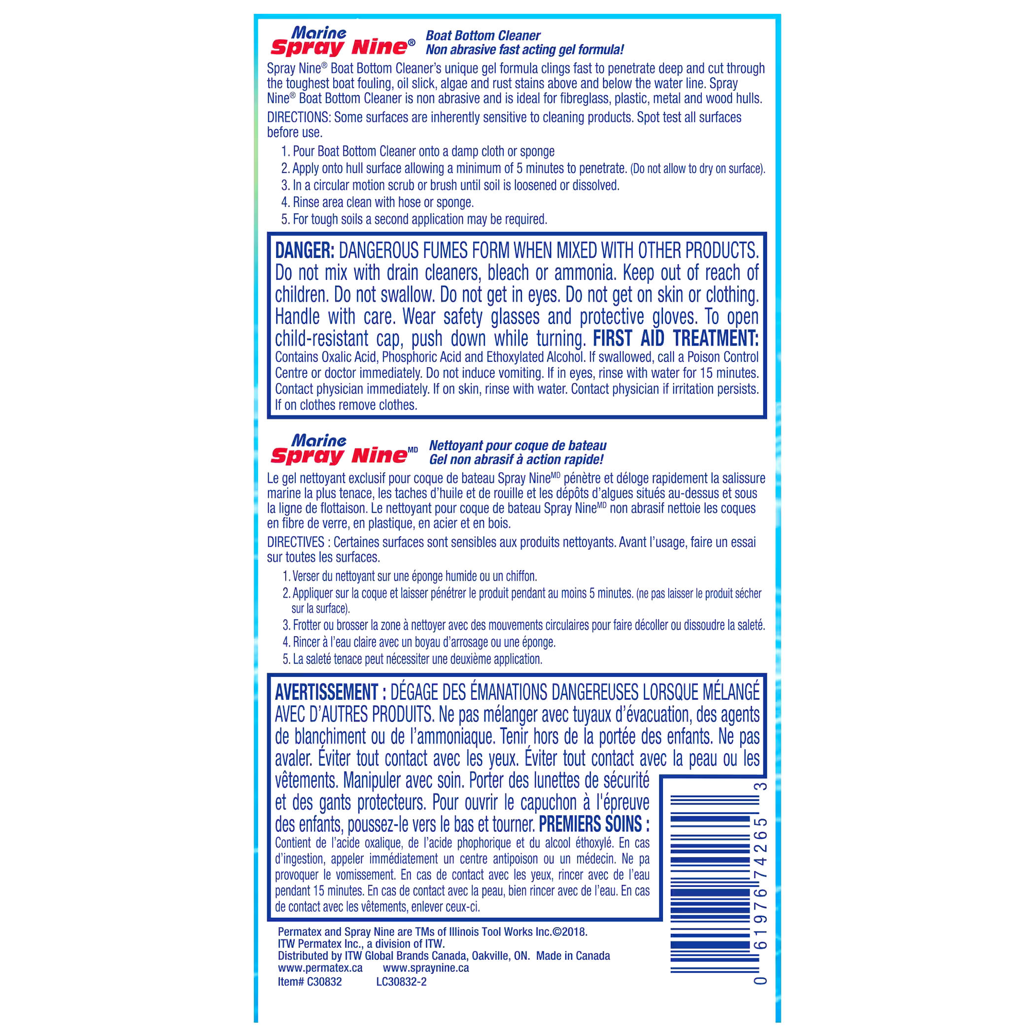 Spray Nine® Marine Boat Bottom Cleaner, 946ml Bottle