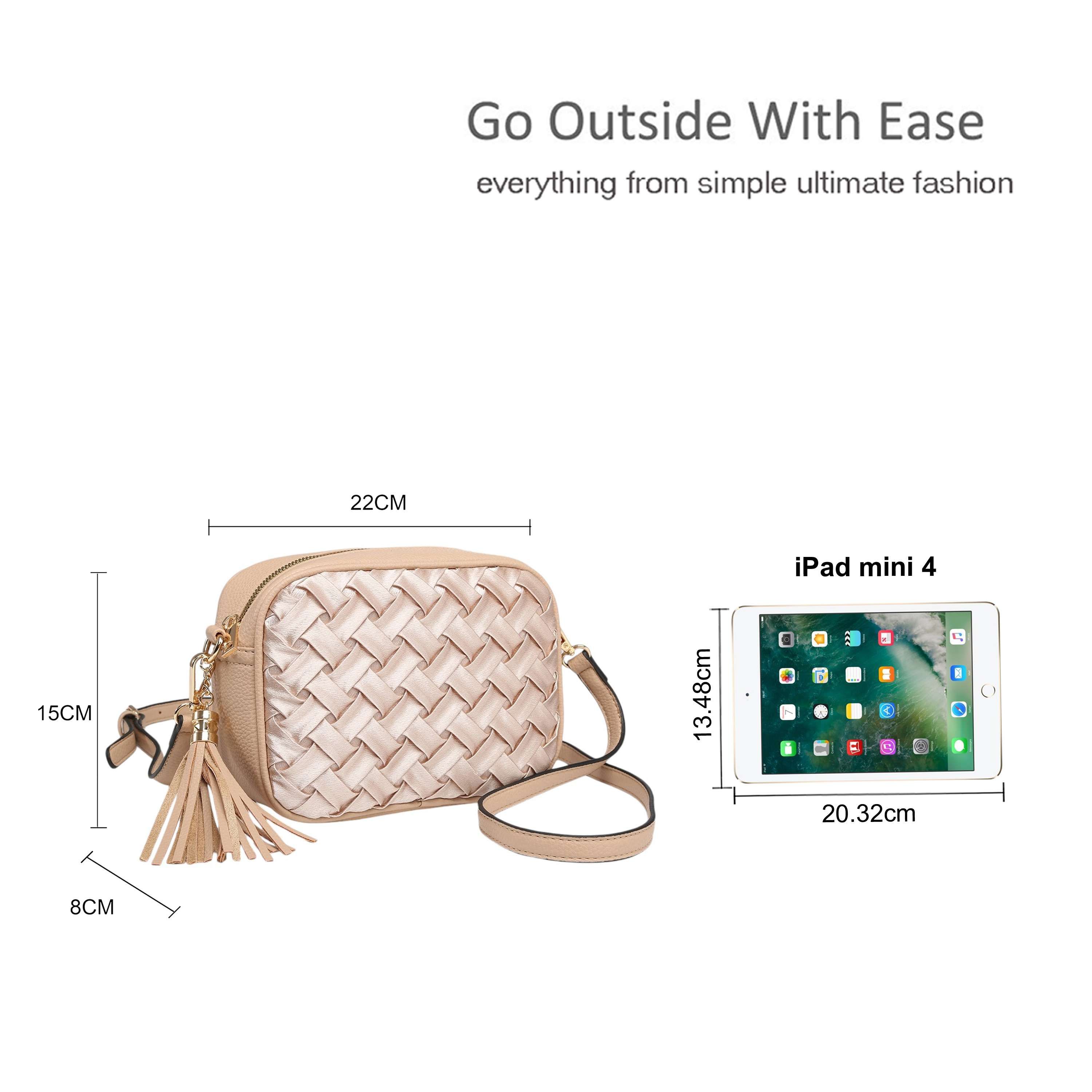 Kitise Women's Velvet Woven Pattern Crossbody Shoulder Handbag
