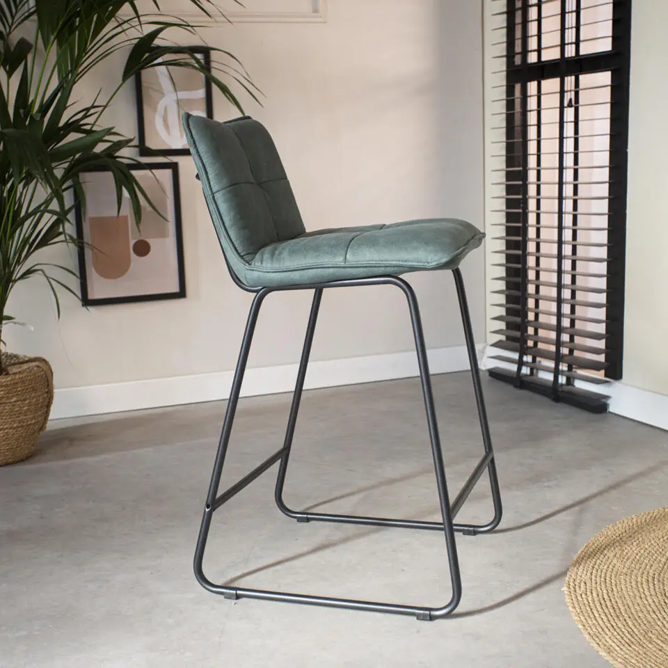 Industri?le Barkruk Jelle Groen - Zithoogte 65 cm - Stof - Groen