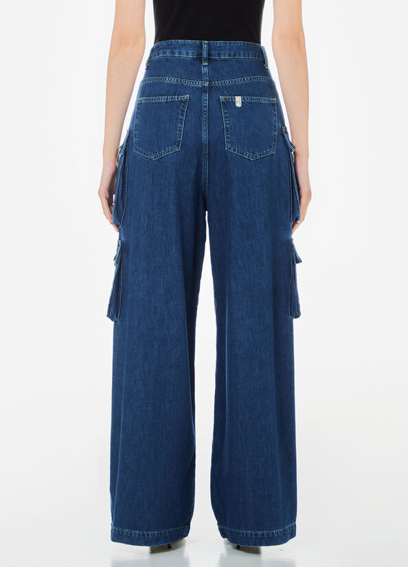 Jeans cargo in cotone stretch