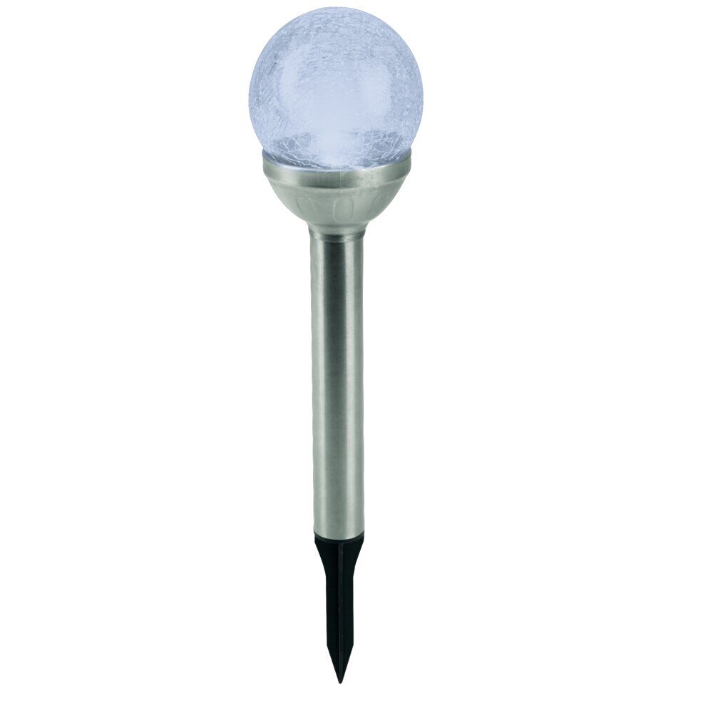 Borne solaire métal boule verre Ø8xH34cm
