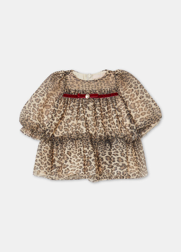 Abito in tulle animalier