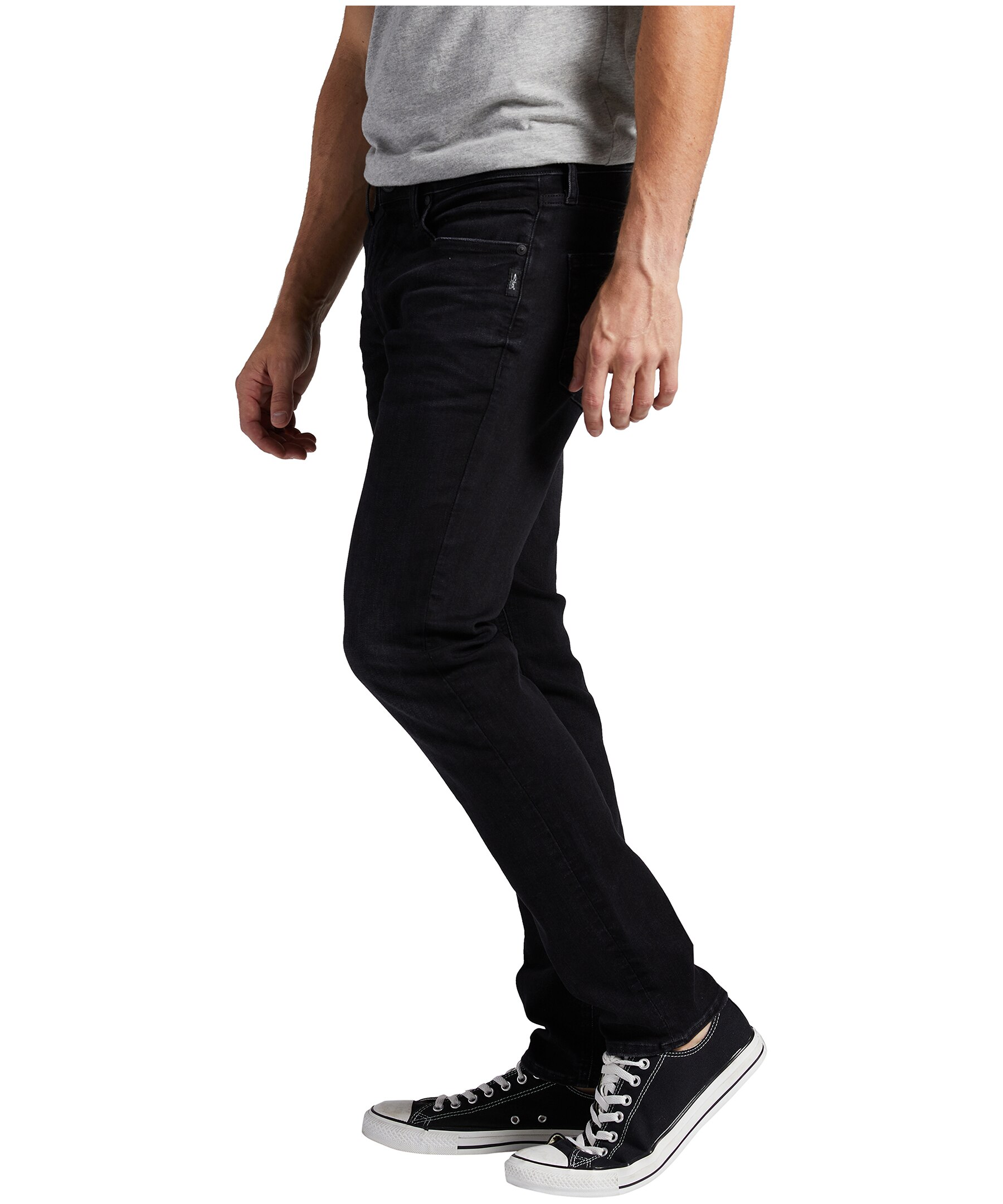 Silver Men's Taavi Skinny Fit Mid Rise Stretch Denim Jeans