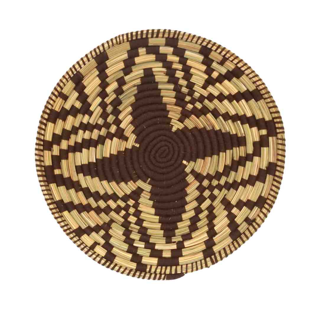 NOA MAY Schaal Fatoum - naturel/bruin - palm - Ø 40 cm x H 5 cm - Marrakesh charme