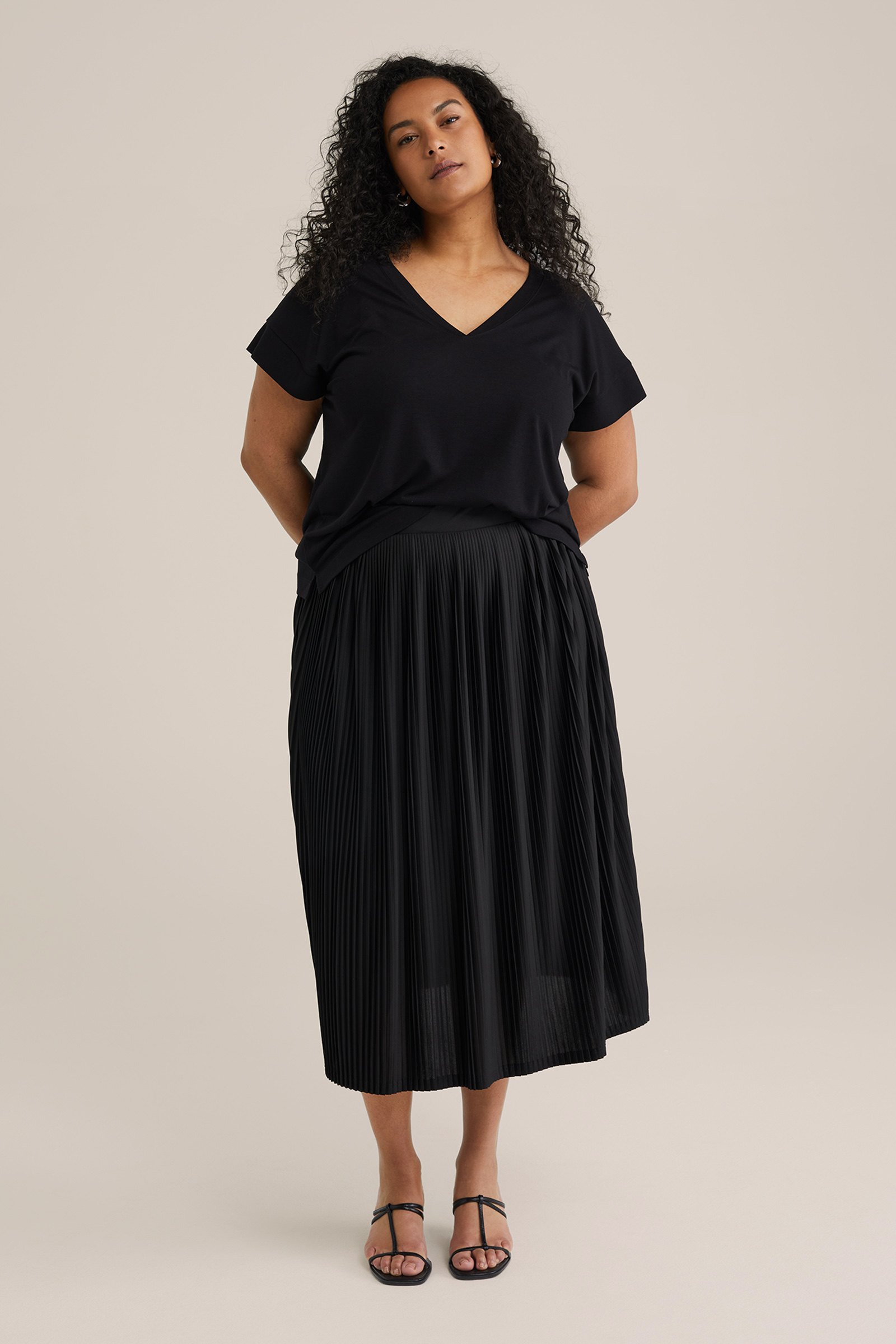 Dames T-shirt met V- hals - Curve