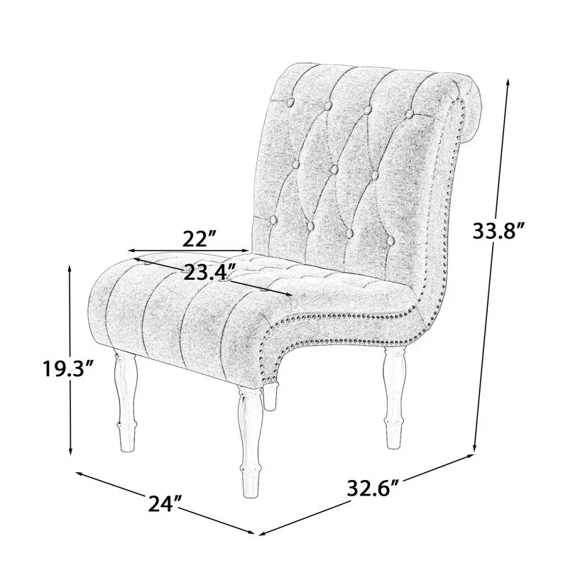 Armless Accent Upholstered Lounge Chair Slipper Chair for Bedroom Living Room