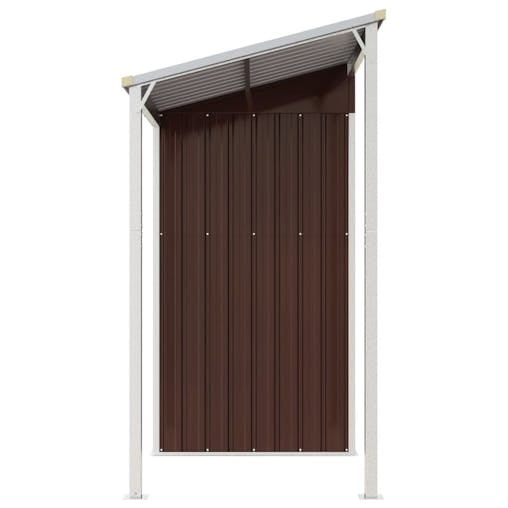 NNEVL Garden Shed with Extended Roof Brown 277x110.5x181 cm Steel
