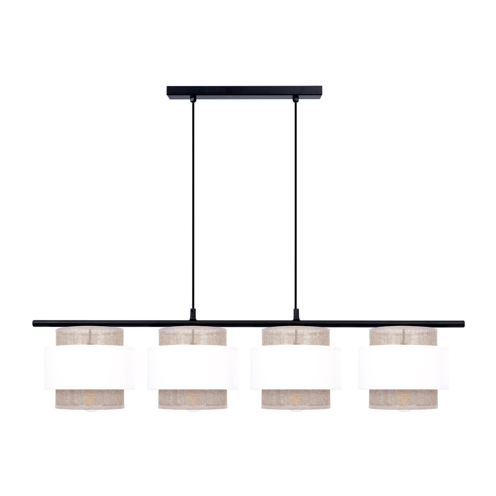 Lampa wisząca biało-beżowa SARA 4xE27x40W wym: 100x96x20 cm Kaja