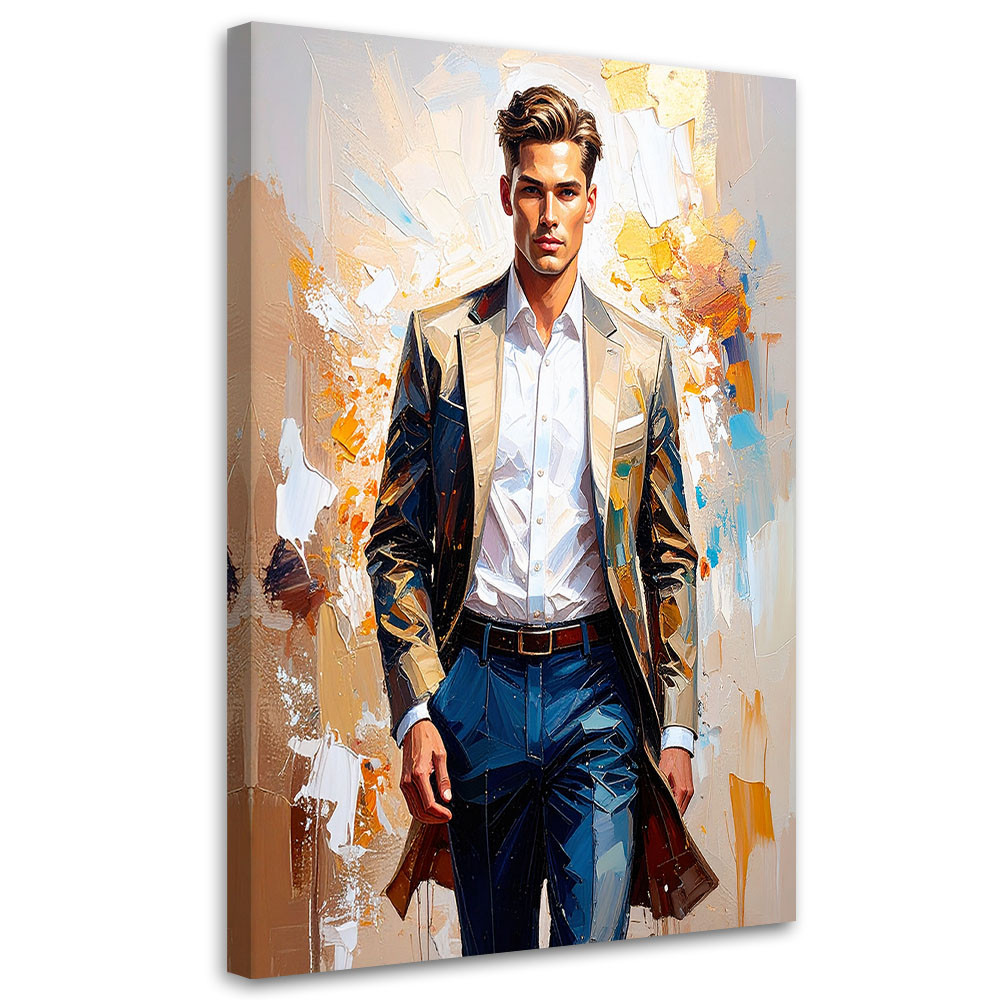 Feeby Obraz do salonu sypialni, Mężczyzna na pokazie mody 40x60
