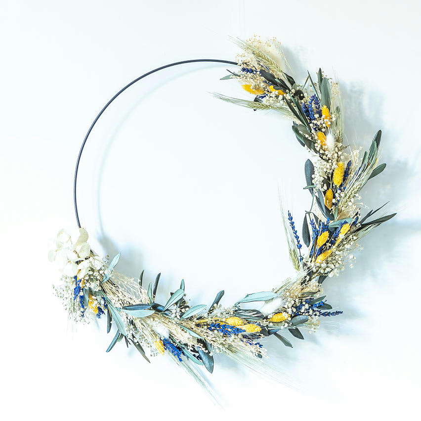 HUGO - Couronne murale de fleurs séchées Hugo D50cm