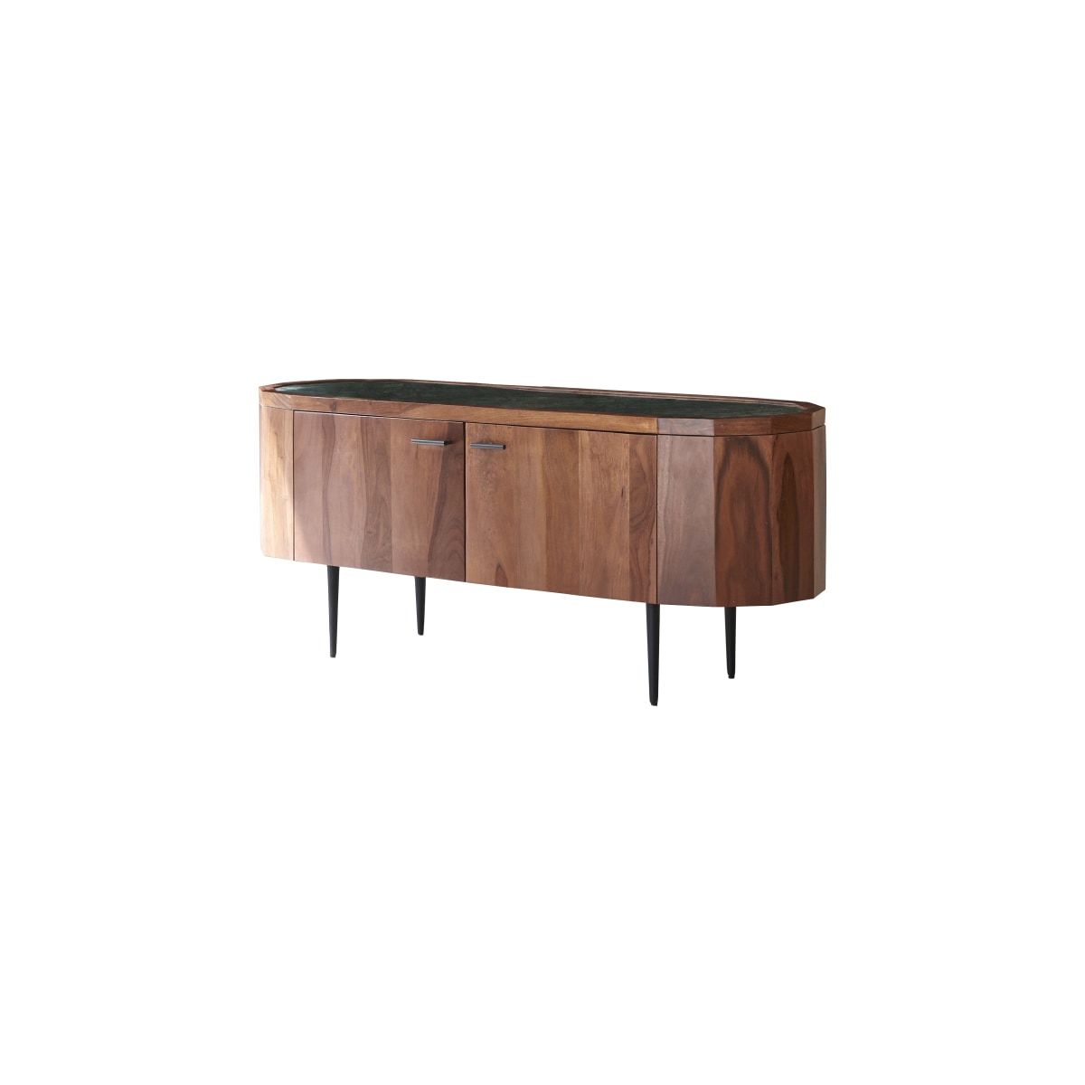 Tikamoon - Jade - Massief palissander en marmeren tv-meubel 130 cm