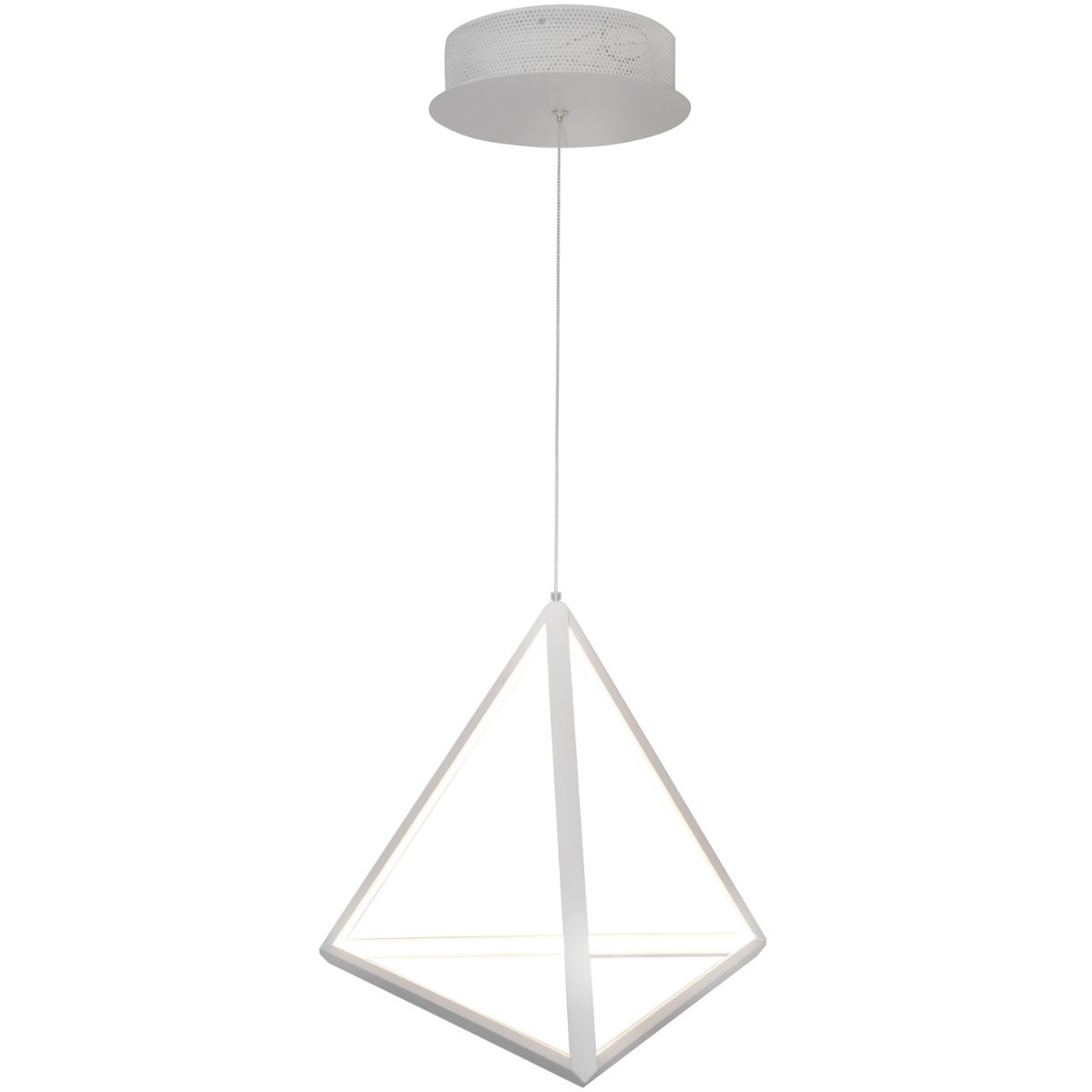 Lampa wisząca TRÓJKĄTbiała LED 1x20W Ciepła biel 750lm Polux